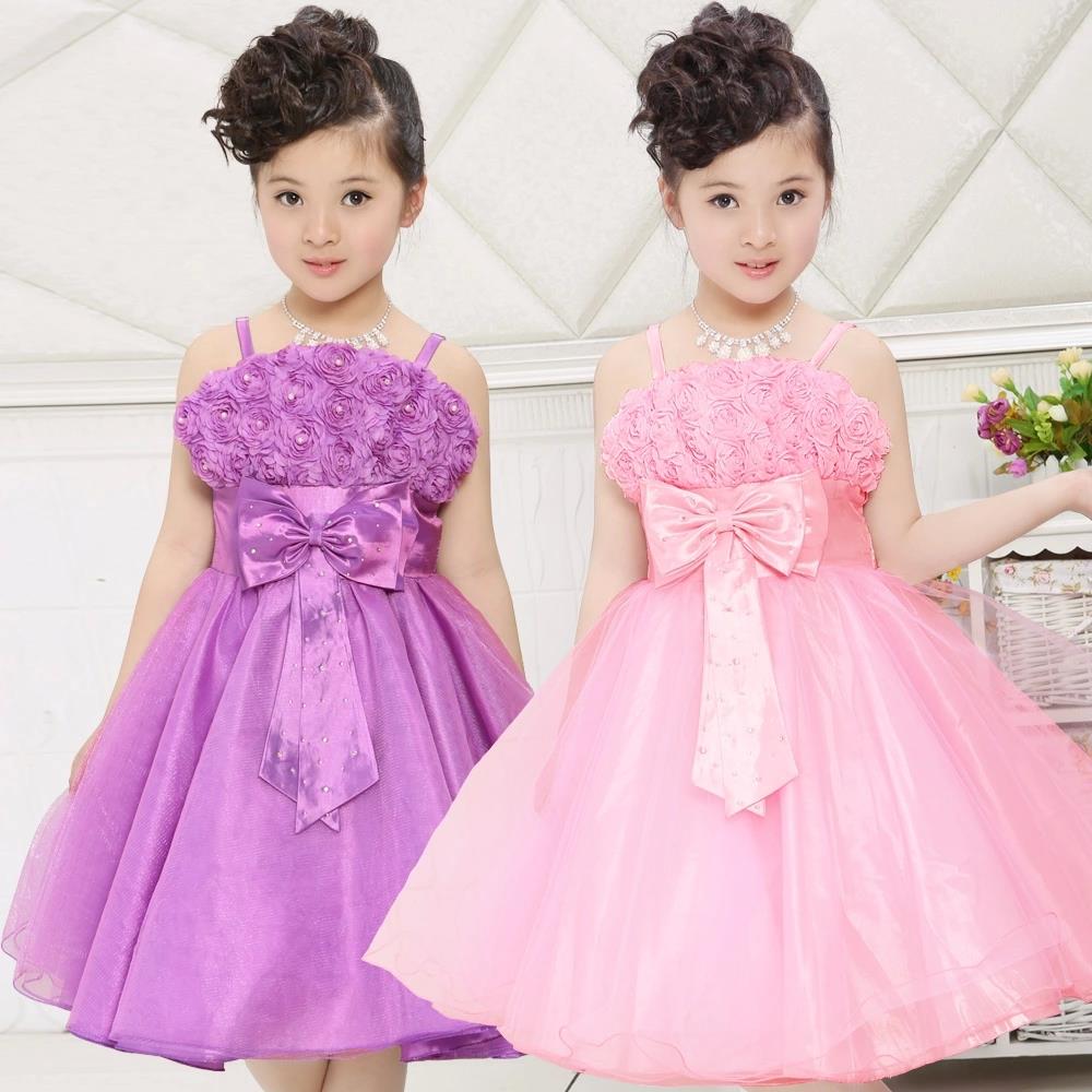 Vestido De Festa menina levantou se pétala crianças menina ...