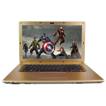 Laptop Computer Gold 14 Inch HD 1366x768 LED Screen Intel Dual Core CPU Celeron 1037U 4GB