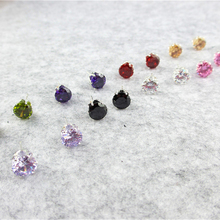 2016 New Hot top jewelry 8 color 9mm grade zircon earrings Platinum Plated Fashion Ladies Earring