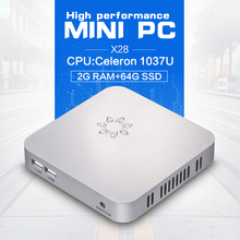 mini car pc linux mini pc windows ce Xcy X28 C1037U 1.8GHZ 2G RAM 64G SSD 4*USB2.0 13.8*13.8*2.4 cm Video Resolution:1920*1080