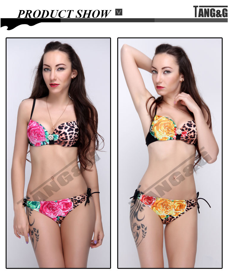 2015 Summer Style Woman Sexy Leopard Print Bikinis set (6)