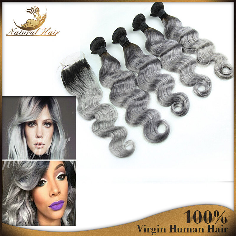 Buy 8 30inch beauty silver grey hair extensions hair