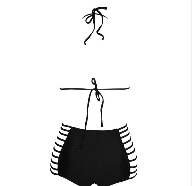2015-vintage-Bandage-High-Waist-Bikini-Cut-Out-female-bikini-set-sexy-women-swimwear-push-up (2)