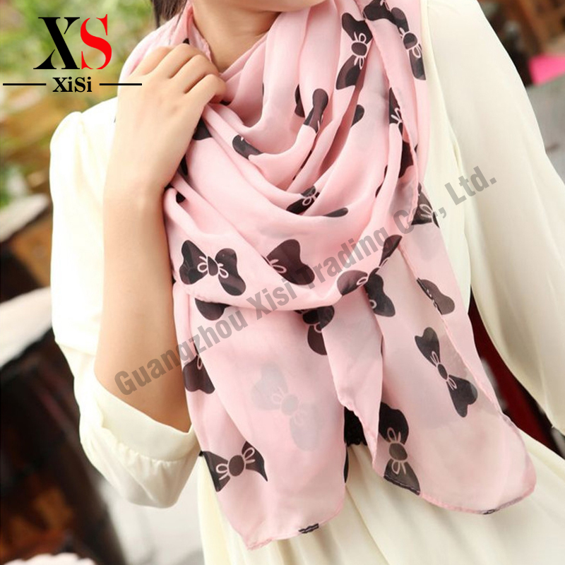 New Trend Cute Bowknot Printed Scarf Women font b Tartan b font Scarves Cozy Checked Blanket