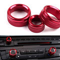 Aluminum Aolly Dashboard Air Condition Audio Button Cover Knob Ring Red Fit For B MW 4