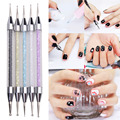 5Pcs Crystal 2 Way Nail Art Pen Dotting Painting Drawing Brush Tool Set 2 Ways Dotting