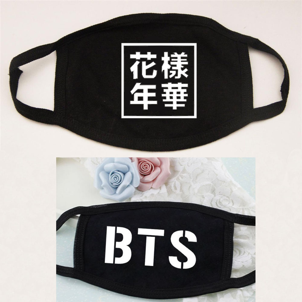 BTS Mask Black Cotton Mouth Face Masks Cycling Wearing Anti Dust Masks