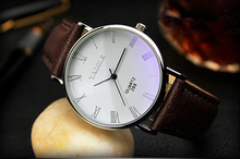 Splendid Luxury Brand Fashion Faux Leather Blue Ray Glass Men Watch 2015 Quartz Analog Business Wrist