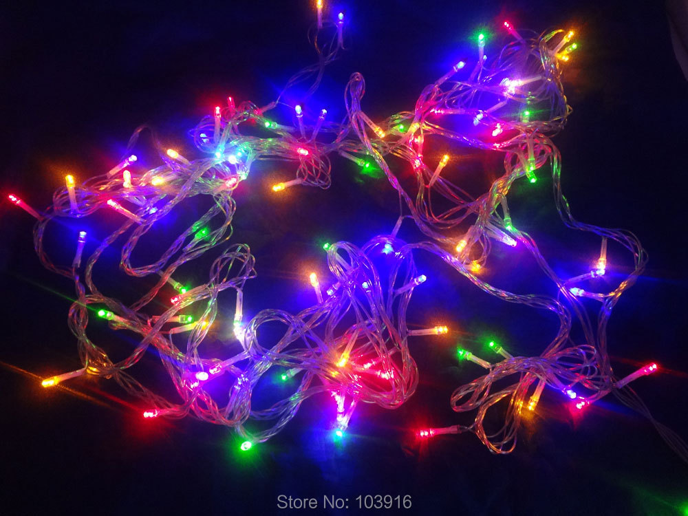 110v with US plug Waterproof 10M 100LED Christmas string light RGB mixed color LED bulbs for ...