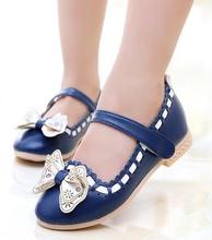Girls shoes 2015 models bowknot princess shoes light leather Korean students 3color baby leather shoes for