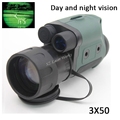 Gen1 day night vision sight 3X50 monocular infrared night vision goggles telescope for hunting night scope