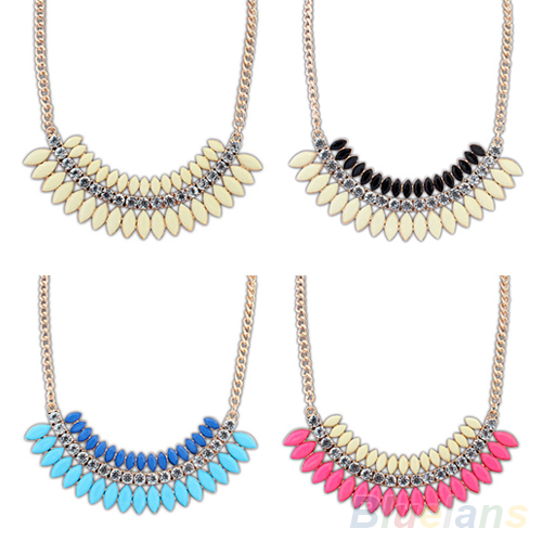 New Fashion Crystal Chain Statement Bib Necklace Choker Hot Jewelry Pendant 1DRP