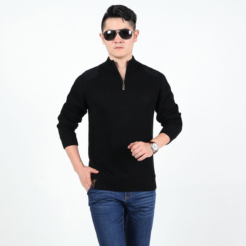 AFS JEEP Autumn Spring Men Cotton Knitted Slim Fit Sweaters 2015 Stand Collar Casual Plus Size Pullover High Quality Sweaters (5)