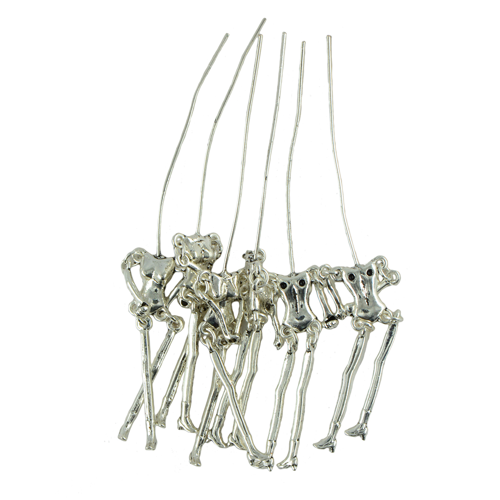 6pcs Metal Human Skeleton DIY Dolls Pendant Jewelry Making Girls Boys Doll Toys 