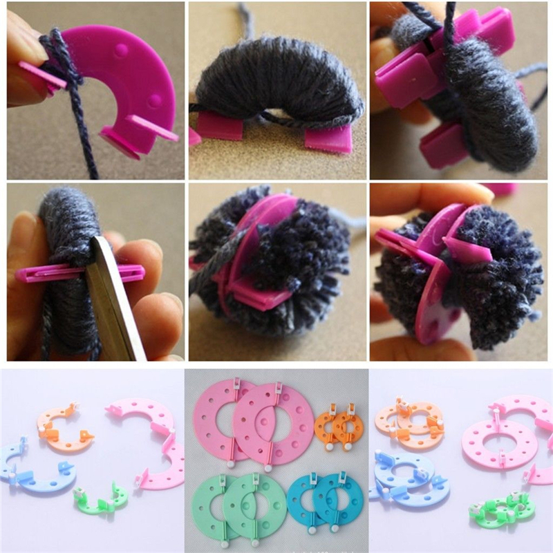 4 Size Pompom Maker Fluff Ball Weaver Knitting Needle Craft To K7U6 H6G1 A9A7