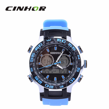 Shhors Fahionable Colorful pulsera de silicona Multi-fuction ocasional impermeable reloj deportivo Color del azul de cielo