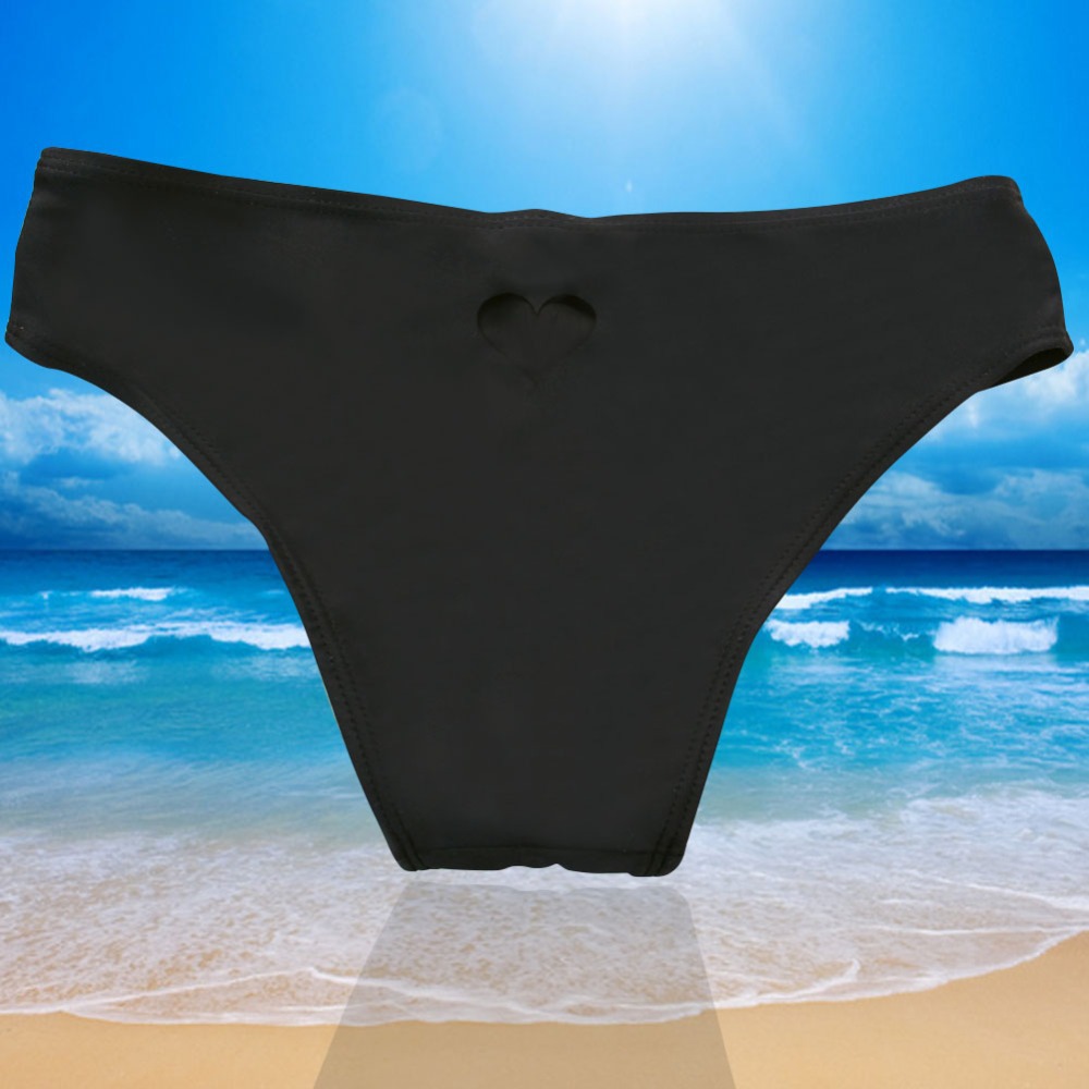 Free Shipping Sexy Women Heart Cut Out T Back Thong Bikini Bottom Beachwear 2015 New Summer