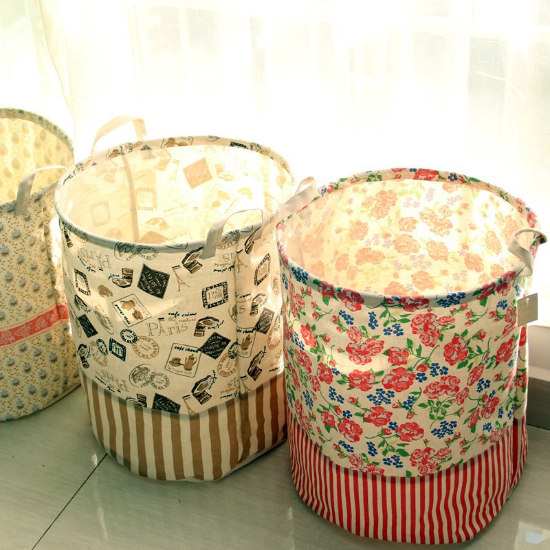 Handle Stackable Linen Storage Laundry big Basket Fold Bin eBay