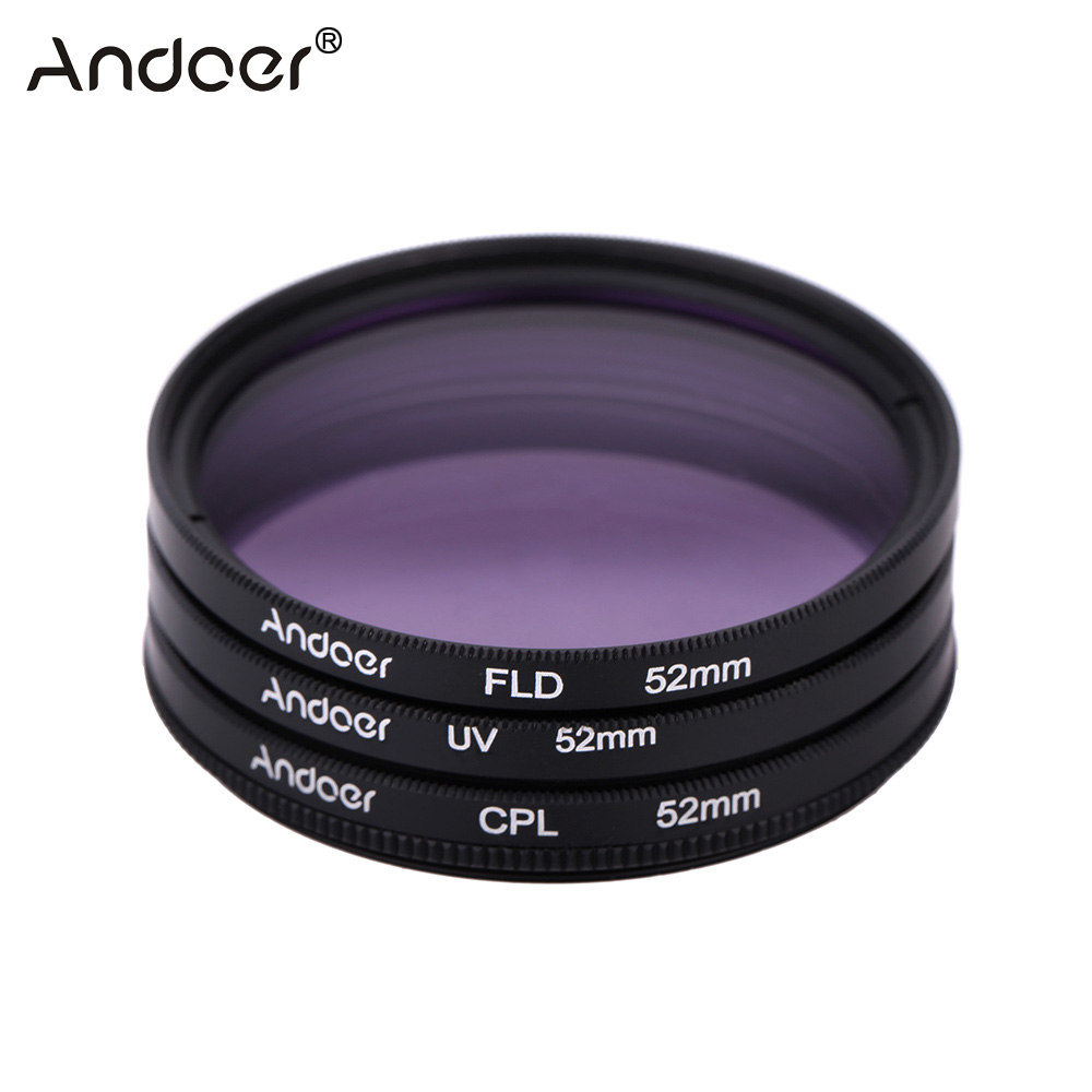 Andoer 52  UV + CPL + FLD        Nikon Canon Pentax Sony      