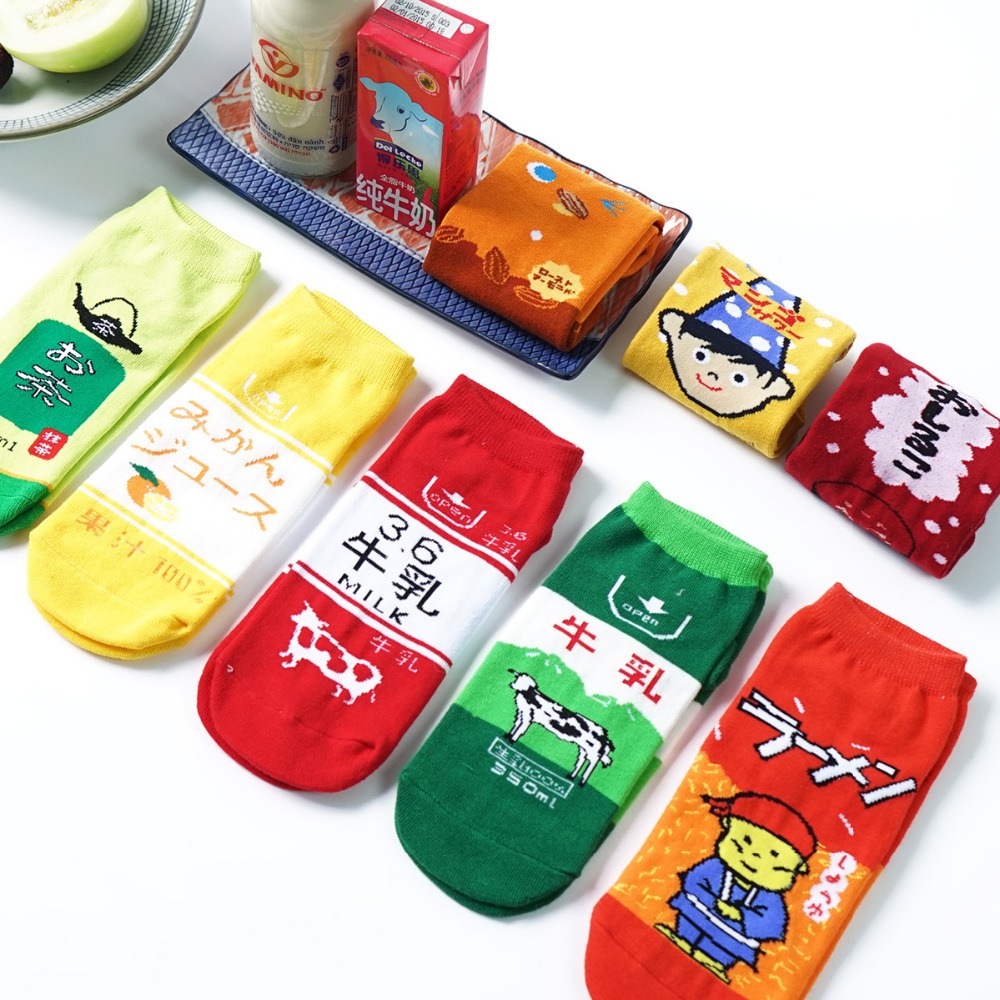 women\'s socks men\'s socks milk beverage Shibuya F...