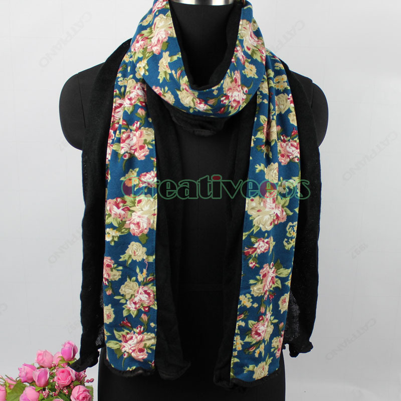 Sweet Stylish Fashion Women Girl s Printed Floral 2 Layer Stitching Lace Trim Chiffon Hemming 2