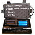 8000Lumens Flashlight CREE XM L T6 LED Zoomable Focus Flash Light Torch Light Tactical Flashlight Camping