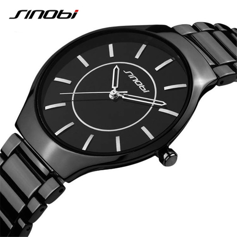 SINOBI New Slim Clock Men Casual Sport Quartz Watch Mens Watches Top Brand Luxury Quartz watch