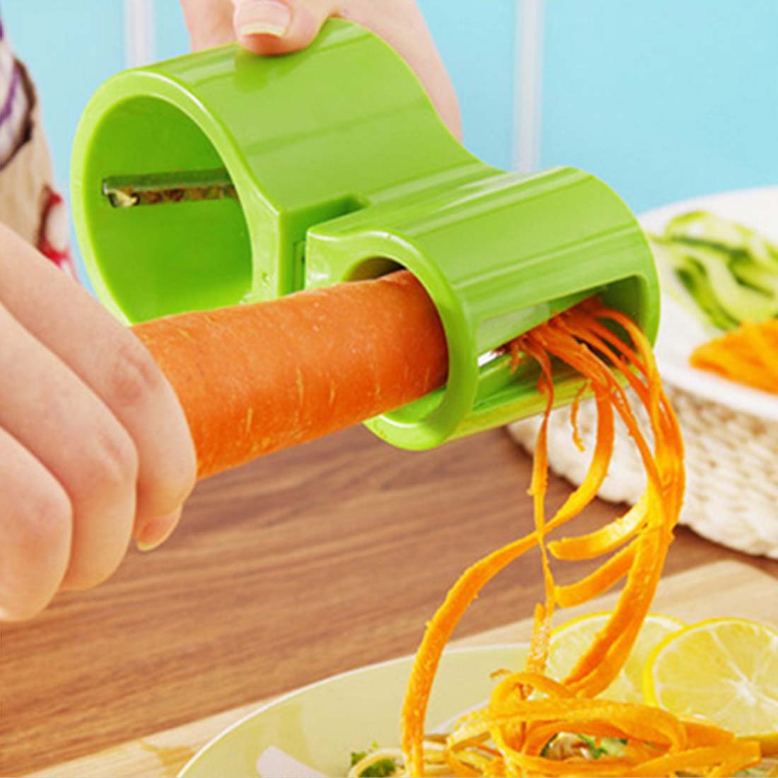 Vegetable Spiral Cutter+Knife Sharpener Carrot Double Grater Slicer