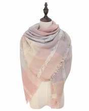 Za 2016 Winter Tartan Fringe Colorful Scarf New Stylish Designer Wool Plaid Shawl Prime Cozy Warm Material Free Shipping