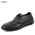 2016 New Arrival Men Flats Shoes Pointed Toe Genuine Leather Men Oxfords Shoes Breathable Soft Lace
