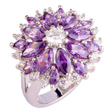 HandMade 925 Jewelry Purple Amethyst Silver Ring Dimension 7 eight 9 10 11 12 13 Free Supply Wholesale