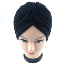 18 color Indian Style Fashion Unisex New Head Wrap Cap women turban indian caps Cloche Hair Cover Hat green red blue black white