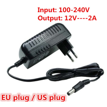 10 шт. 12 V 2а переменный ток 100 V — 240 В преобразователь адаптер DC 12 V 2а 2000mA электропитание питания ес вилка для из светодиодов видеонаблюдения