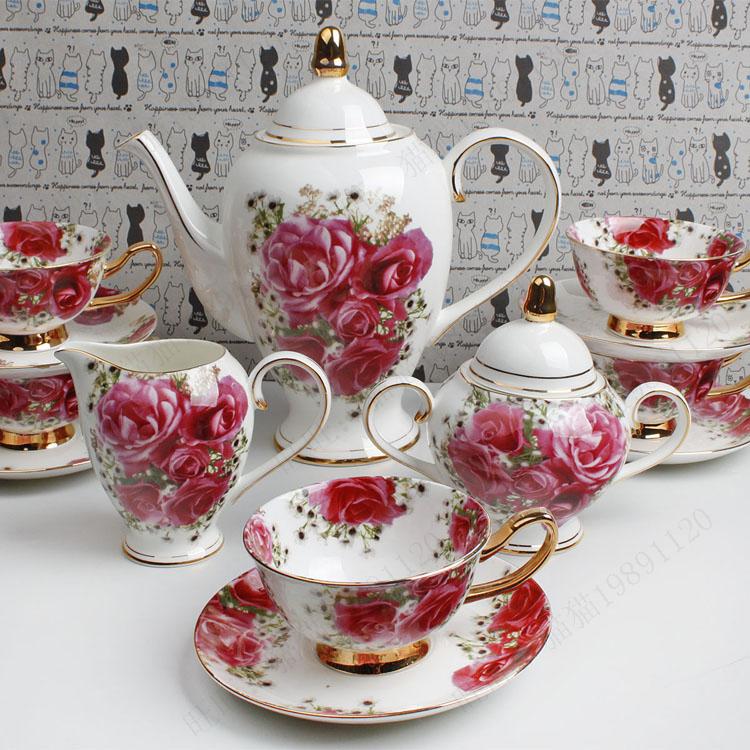 15 ceramic coffee set d Angleterre fashion bone china tea set coffee cup pot dish gift