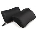 2 Pcs Genuine Leather Car Seat Cover Headrest Pillow Auto Neck Pillow Memory Cotton Supplier Interior