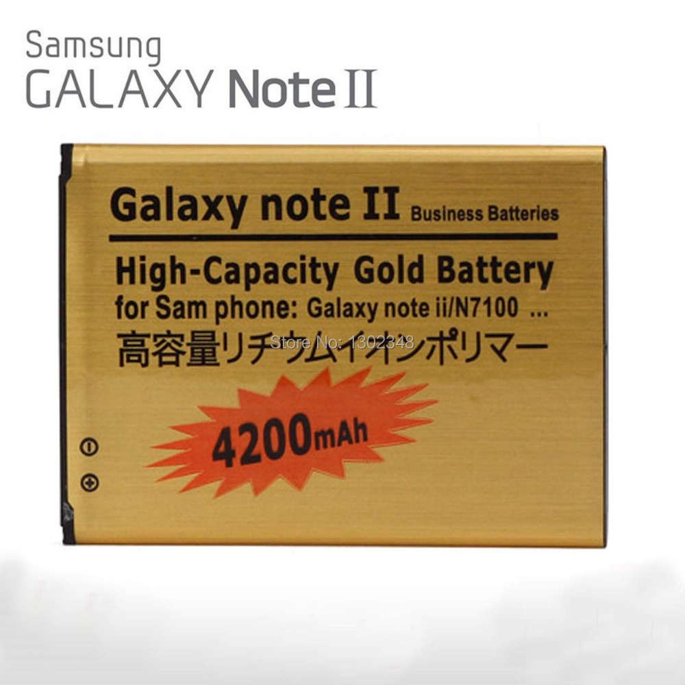 Гаджет  High Capacity 4200mah Gold Li-ion Golden Battery For Samsung Galaxy Note 2 II Note2 GT-N7100 N7100 Batterie Batterij Bateria None Бытовая электроника