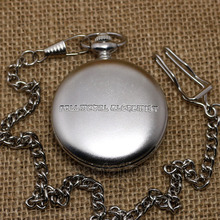 Silver Vintage Tone Fullmetal Alchemist Quartz Pocket Watch Coarse Chain P423C