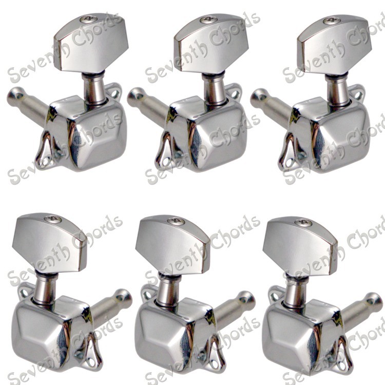A Set Chrome Semiclosed Guitar String Tuners Tuning Pegs keys Machine Heads for Acoustic Guitar