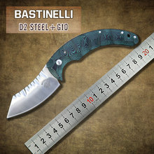 Nueva Bastinelli hoja de acero D2 cuchillo G10 maneja el cuchillo plegable de campamento Tactical hunt exterior supervivencia de bolsillo cuchillos herramienta EDC