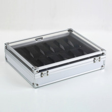 Professional 12 Grid Slots Jewelry Watches Display Storage Square Box Case Aluminium Suede Inside Container New Hot Selling