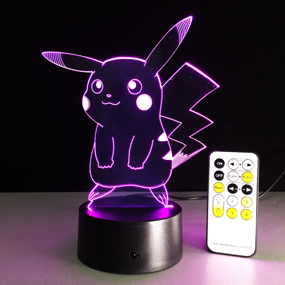 USB RGB лампа в виде Пикачу с сенсорным затемнением 3D ночной Светильник IMG_2174