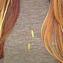 YP0793 New arrival simple Design subtle new fork feather pendant necklace Korea fashion long necklace jewelry