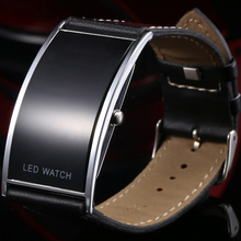 2016 Fashion Luxury Brand Unisex Men Women Arch Bridge Style LED Digital Date Faux Leather Strap