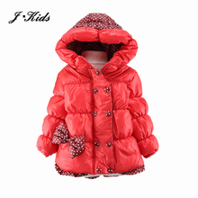 2015 winter jacket for baby girls fashion lovely princess warm Clothing for Kids cotton toddler jacket kids girl with hooded