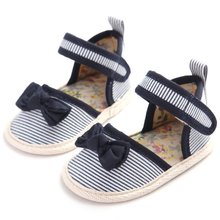 Hot Sell New Toddlers Baby Girls Shoes Striped Bowknot Princess Shoes Infant Anti Slip Prewalkers 0-18M