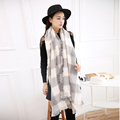 2016 New Luxury Scarf Winter Women Scarf Female Wool Plaid Scarf Best Quality Pashmina Studios Tassels