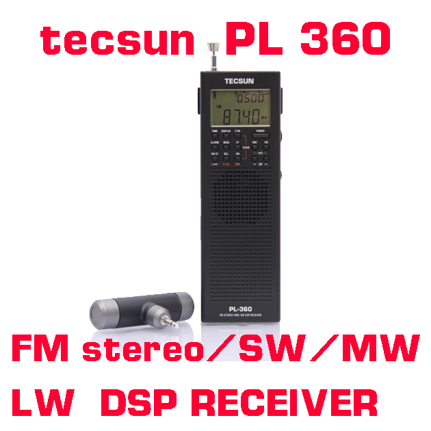 PL360 PLL World Band DSP Radio station receiver with ETM AM FM SW LW PL-360 Black Silver Available built-in speaker