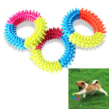 Dog’s Toys Pet Traning Products Pets 3 Color Embossment Spinose Ring TPR Rubber Toys Resistance to bite Free Shipping V1NF