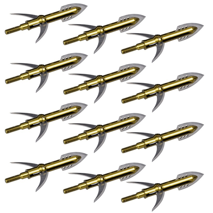 6 pcs lot Durable Steel Blade Tip Arrowheads for Archery Fiberglass Carbon Arrows and Hunting Bow
