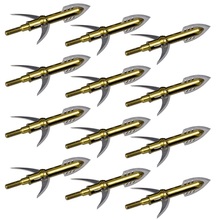 6 pcs lot Durable Steel Blade Tip Arrowheads for Archery Fiberglass Carbon Arrows and Hunting Bow